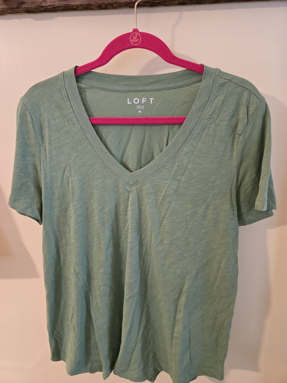 LOFT Mint Green V-Neck Short Sleeve Tee